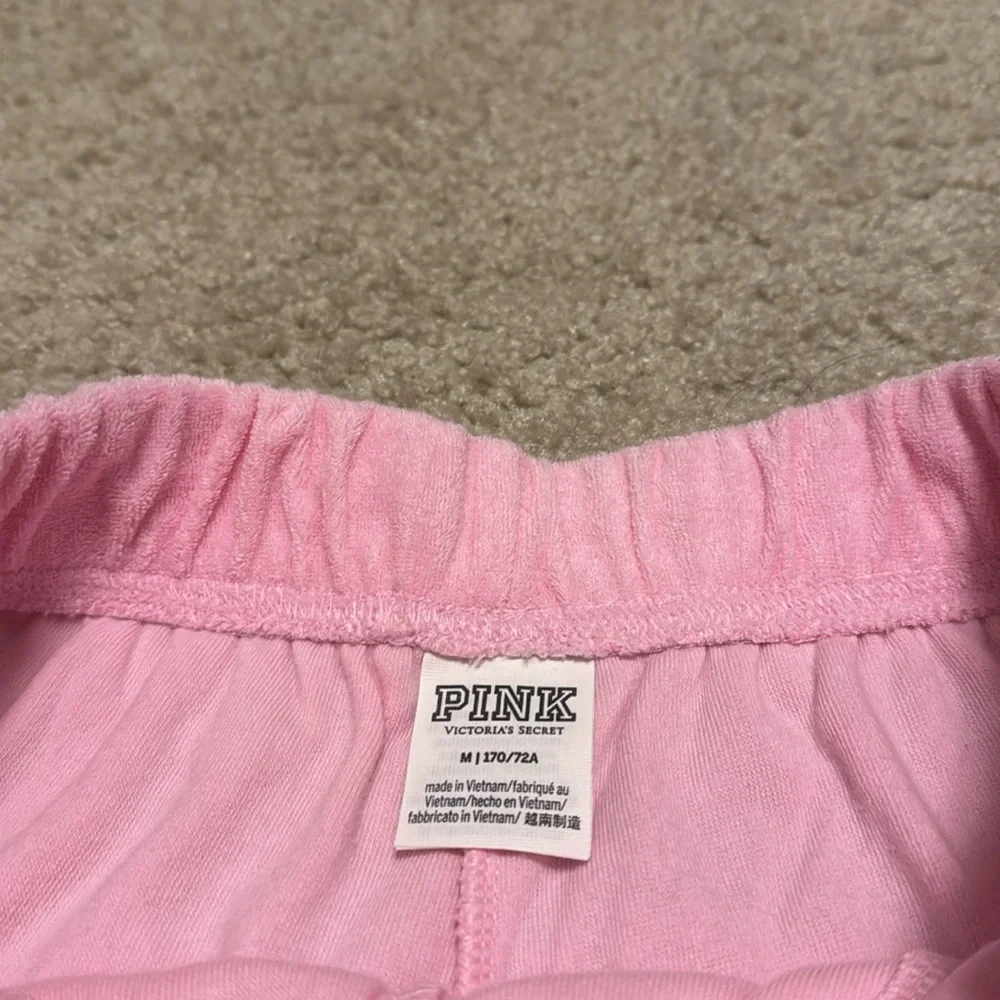 Pink Victorias Secret Varsity Beach Terry Shorts Sz M Preppy Beachy Sorority - Picture 5 of 6
